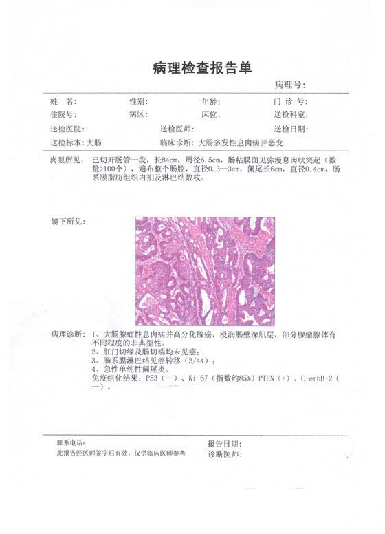 病理诊断报告的四种类型