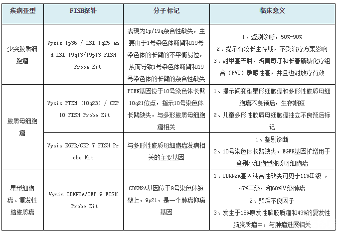 fish诊断梳理,为胶质瘤的诊断提供部分分子诊断依据